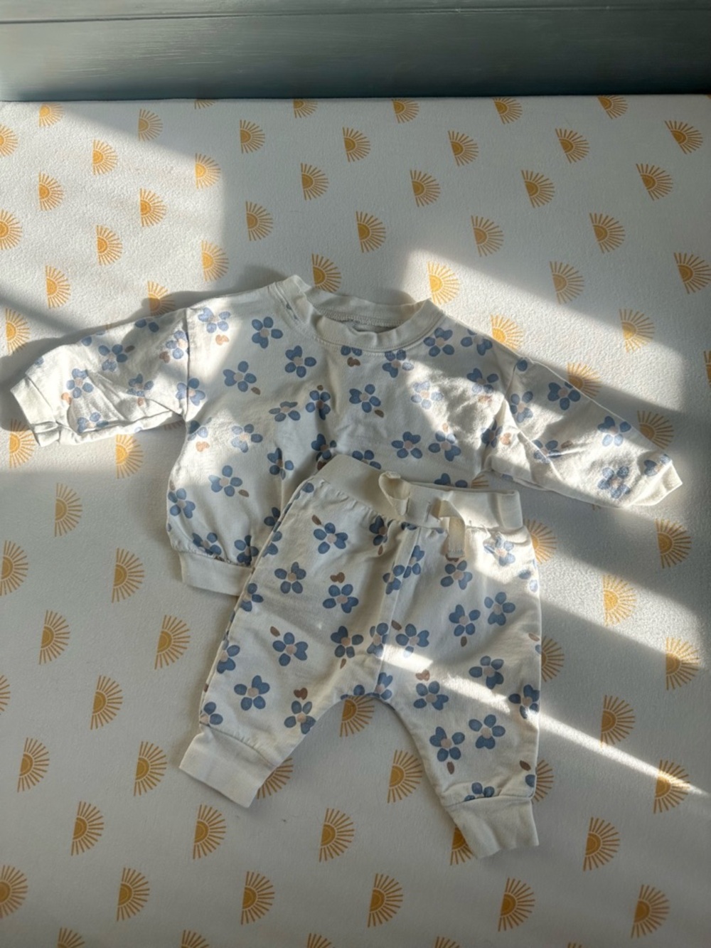 Carters Baby Jogger Set with Blue Floral Print